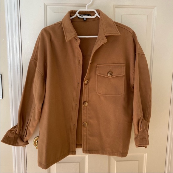 Camel coloured button up shacket - Picture 1 of 4